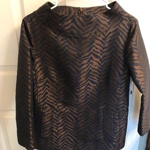 MICHAEL Michael Kors navy and brown  dress blouse